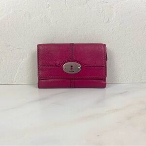Vintage Fossil Dark Rose Leather Wallet